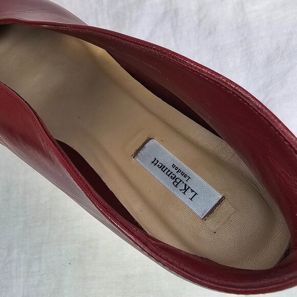 Corrina Genuine Napa Leather 3” High Vamp Pump EU39.5 US9.5 Black Raspberry - Picture 10 of 14